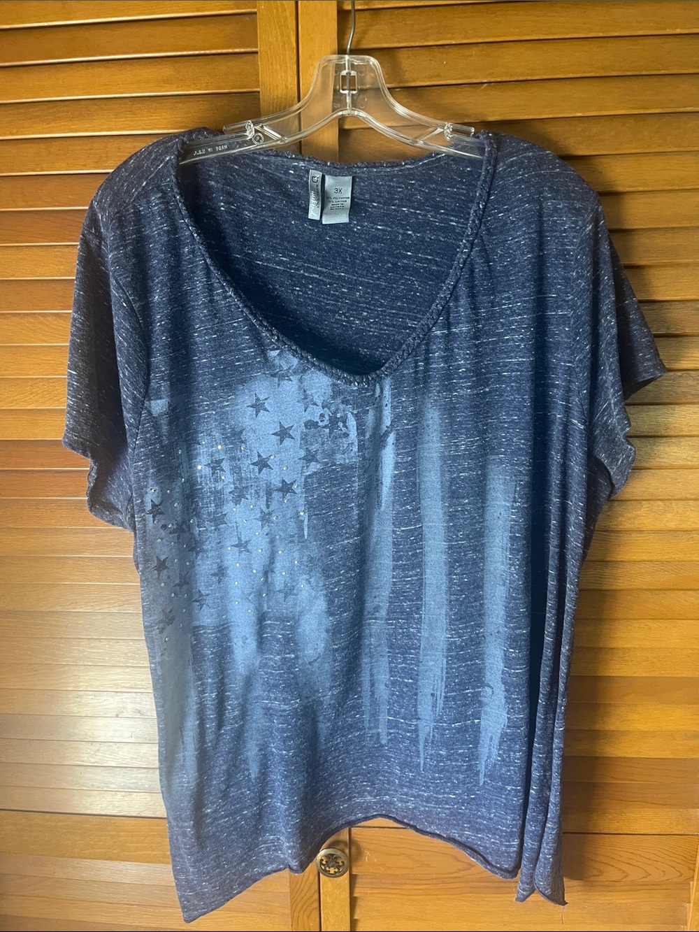 New Directions Weekend Blue Women's Scoop Neck Graphic Tee - Size 3X